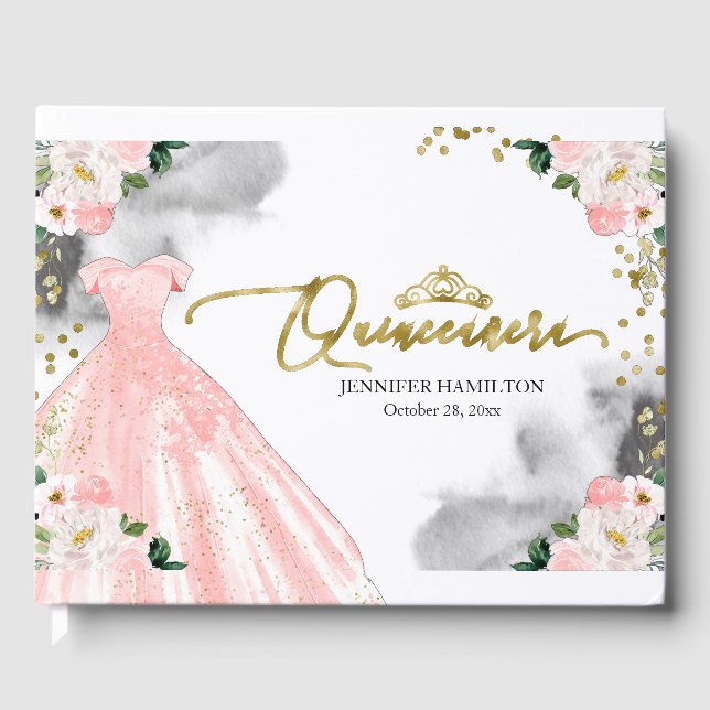 Quinceanera Guest Bok  Dress Blommigt (Framsida)