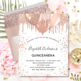 Quinceanera guld-ballonger i ro
