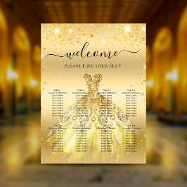 Quinceanera guld: Blommor, sittande sjökort Poster