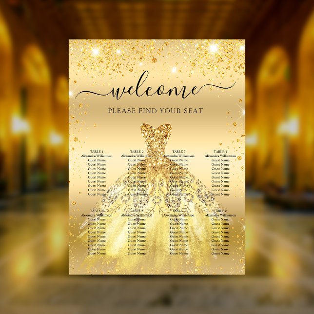 Quinceanera guld: Blommor, sittande sjökort Poster (Skapare uppladdad)