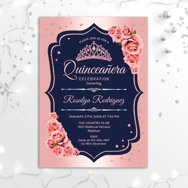 Quinceanera - Guld flottan Ro Inbjudningar (Skapare uppladdad)