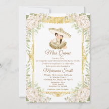 Quinceanera Guld Vita Rosor Fiesta Mis Quince 