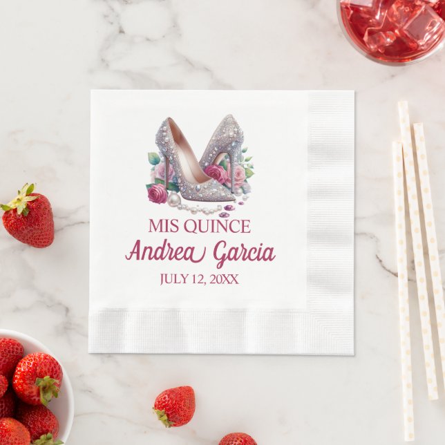 Quinceanera-högklackade skor pappersservett (Insitu)