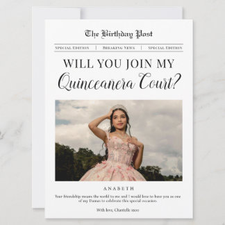 Quinceañera hovpresentation tidnings vykort