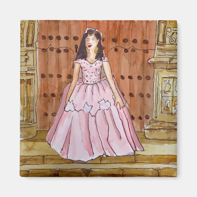 Quinceañera i Santo Domingo, Oaxaca Magnet (Framsidan)