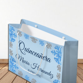 Quinceañera Ice Blue Silver Winter Snowflake