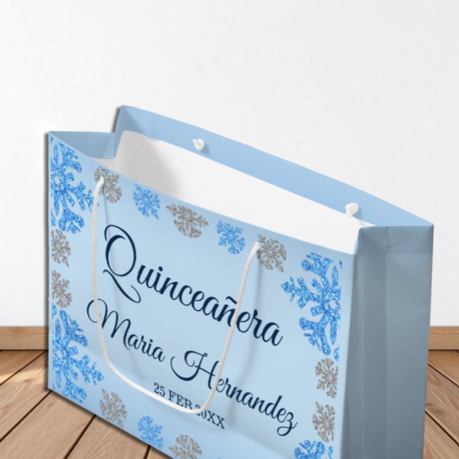 Quinceañera Ice Blue Silver Winter Snowflake (Skapare uppladdad)