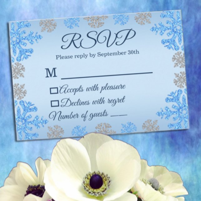 Quinceañera Ice Blue Silver Winter Snowflake OSA Kort (Skapare uppladdad)