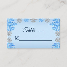 Quinceañera Ice Blue Silver Winter Snowflake Placeringskort