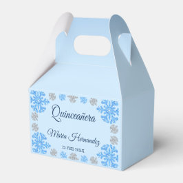 Quinceañera Ice Blue Silver Winter Snowflake Presentaskar