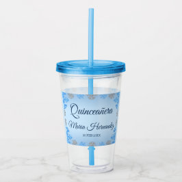 Quinceañera Ice Blue Silver Winter Snowflake Take Away Mugg