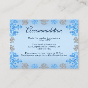 Quinceañera Ice Blue Silver Winter Snowflake Tilläggskort