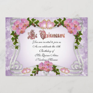 Quinceanera-inbjudan 15-årsdag elegant inbjudningar