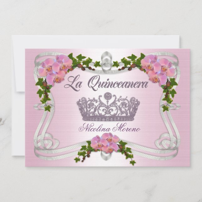 Quinceanera-inbjudan 15:e eleganten på födelsedage inbjudningar (Framsida)