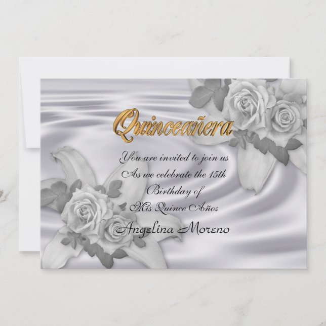 Quinceanera-inbjudan 15:e födelsedag elegant inbjudningar (Framsida)
