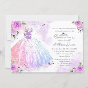 Quinceanera-inbjudan Bilingual Pastel Färg Inbjudningar