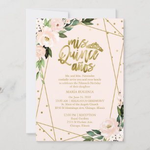 Quinceanera-inbjudan Bilingual Rosa Inbjudningar