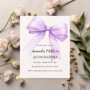 Quinceanera-inbjudan för lavender-buggkräm