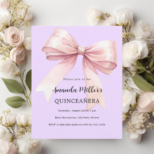 Quinceanera-inbjudan för lavender rosa
