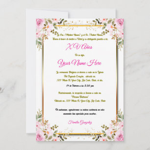 Quinceañera-inbjudan Inbjudningar
