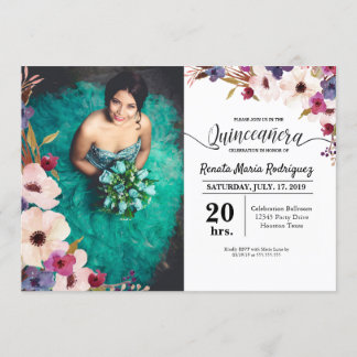 Quinceanera inbjudan med bilden