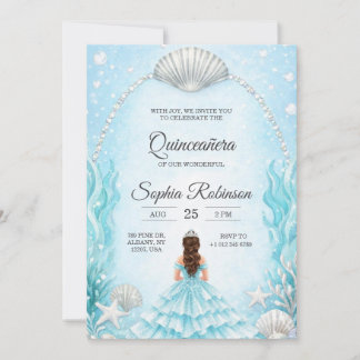 Quinceanera-inbjudan med havstema inbjudningar