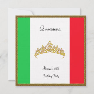 Quinceanera-inbjudan Mexiko Flagga Inbjudningar