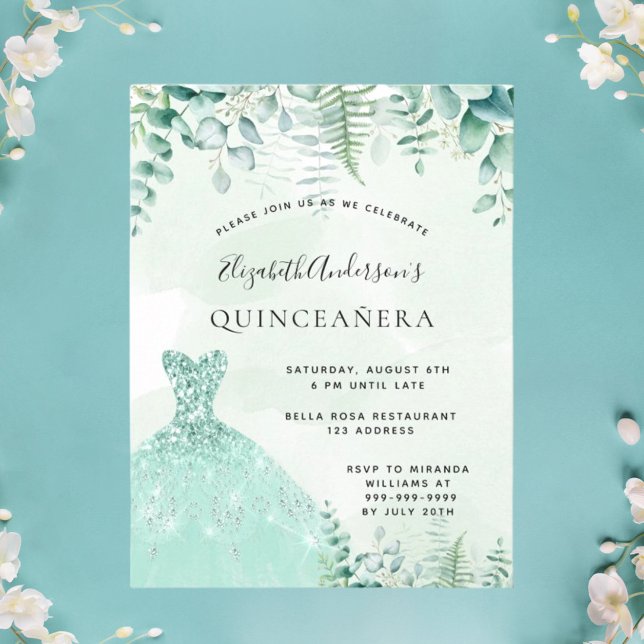 Quinceanera-inbjudan om ändrad skogskläder vykort (Skapare uppladdad)