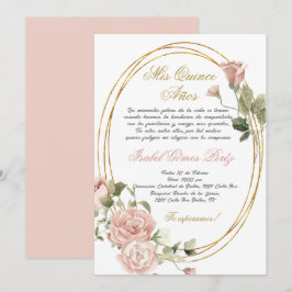 Quinceanera-inbjudan på spanska inbjudningar