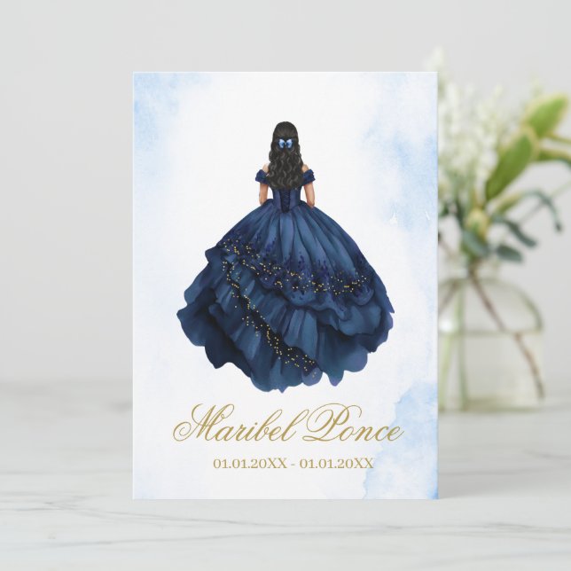 Quinceanera-inbjudan på spanska inbjudningar (Stående Fram)