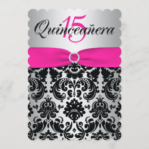 Quinceanera inbjudan   SKRIVEV UT BANDrosor, svart