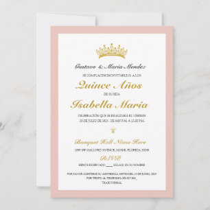 Quinceanera-inbjudan spanska inbjudningar
