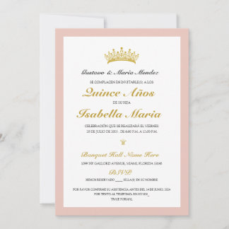 Quinceanera-inbjudan spanska inbjudningar