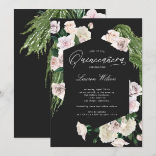 Quinceanera-inbjudan till den tropiska blommigten inbjudningar