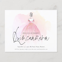 Quinceanera-inbjudan till Eleganten för budgetglam