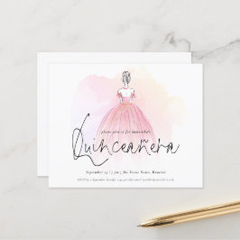 Quinceanera-inbjudan till Eleganten för budgetglam