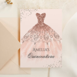 Quinceanera-inbjudan till Gnistran ro Guld Inbjudningar