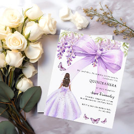 Quinceanera-inbjudan till lavender-blommigten