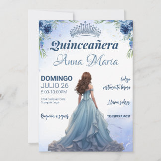 Quinceañera-inbjudan till min quince años inbjudningar