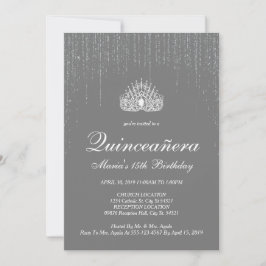 Quinceanera, inbjudningar från Silver Glitter