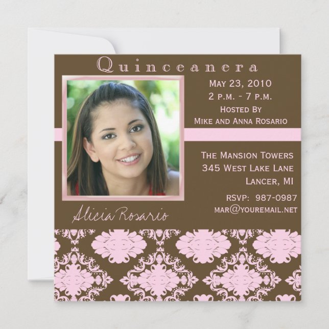 Quinceanera-inbjudningar Inbjudningar (Framsida)