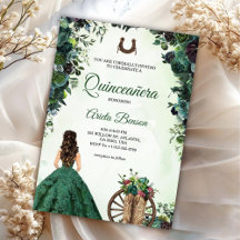 Quinceañera-inbjudningskort med en flicka