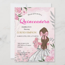  Quinceañera invitation Pink  Inbjudningar