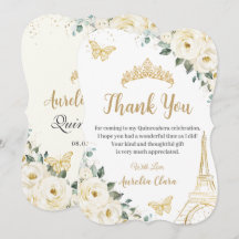 Quinceañera Ivory Blommigt Paris Eiffel Sweet 16