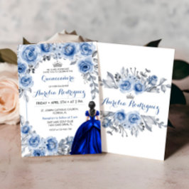 Quinceanera-kort för inbjudan till Blue Ro