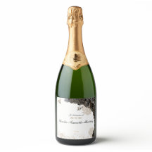Quinceañera Label Champagne Flaska Black & Guld