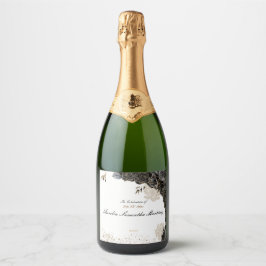 Quinceañera Label Champagne Flaska Black & Guld