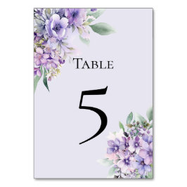 Quinceanera Lavender floral Table Number Card Bordsnummer
