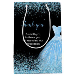 Quinceanera Light Blue Dress Faux Glitter