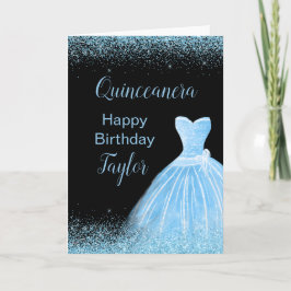 Quinceanera Light Blue Dress Faux Glitter Kort